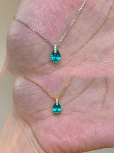 S925 Sterling Silver Paraiba Blue Teardrop Necklace